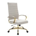 Tan Leather Swivel Office Chair with Gold Frame Z23209