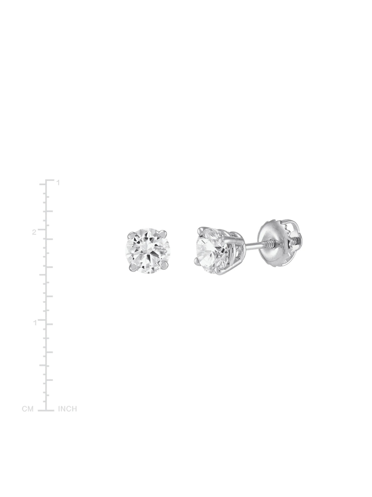 14kt White Gold Diamond Solitaire Stud Earrings X591