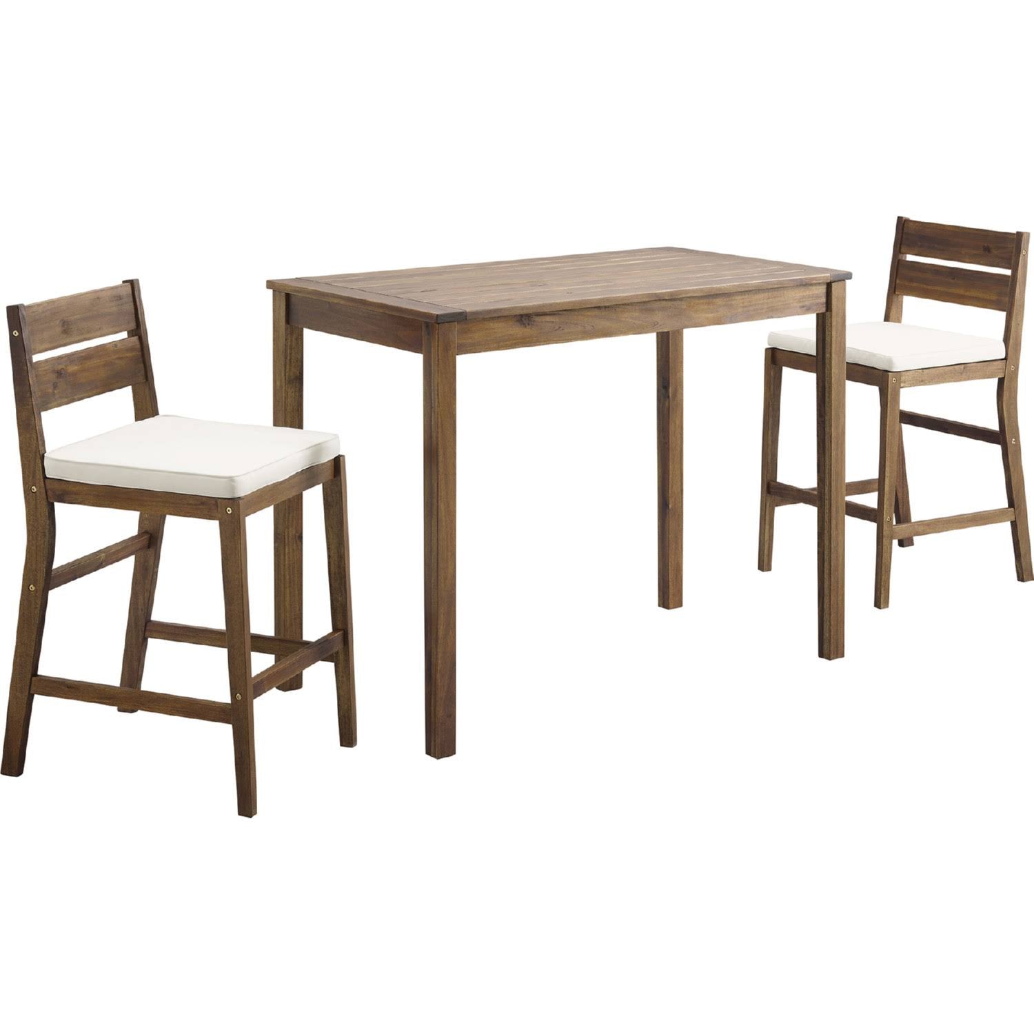 3-Piece Acacia Counter Height Dining Group Dark Brown N2907