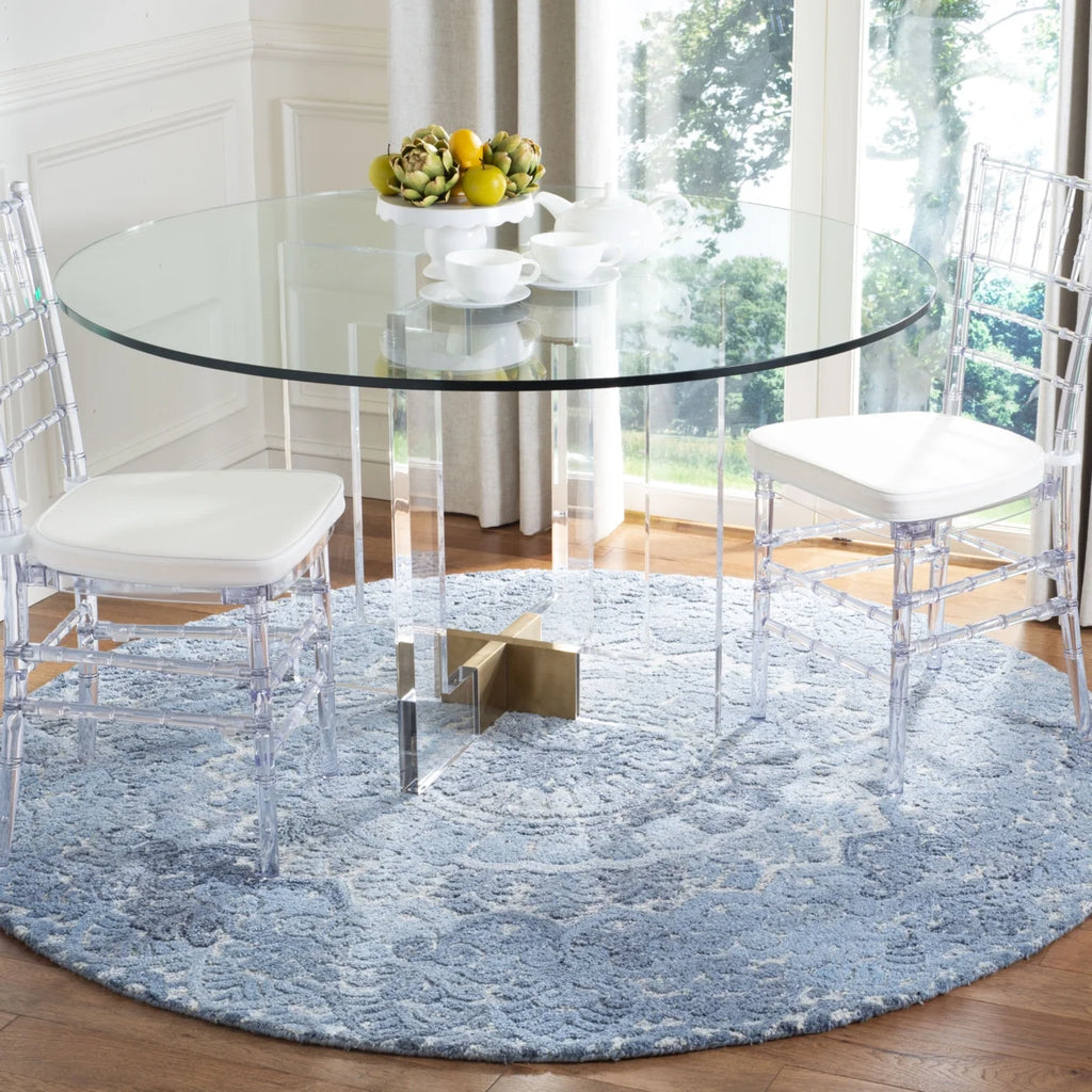 Blue / Ivory Handmade Rug Q88110