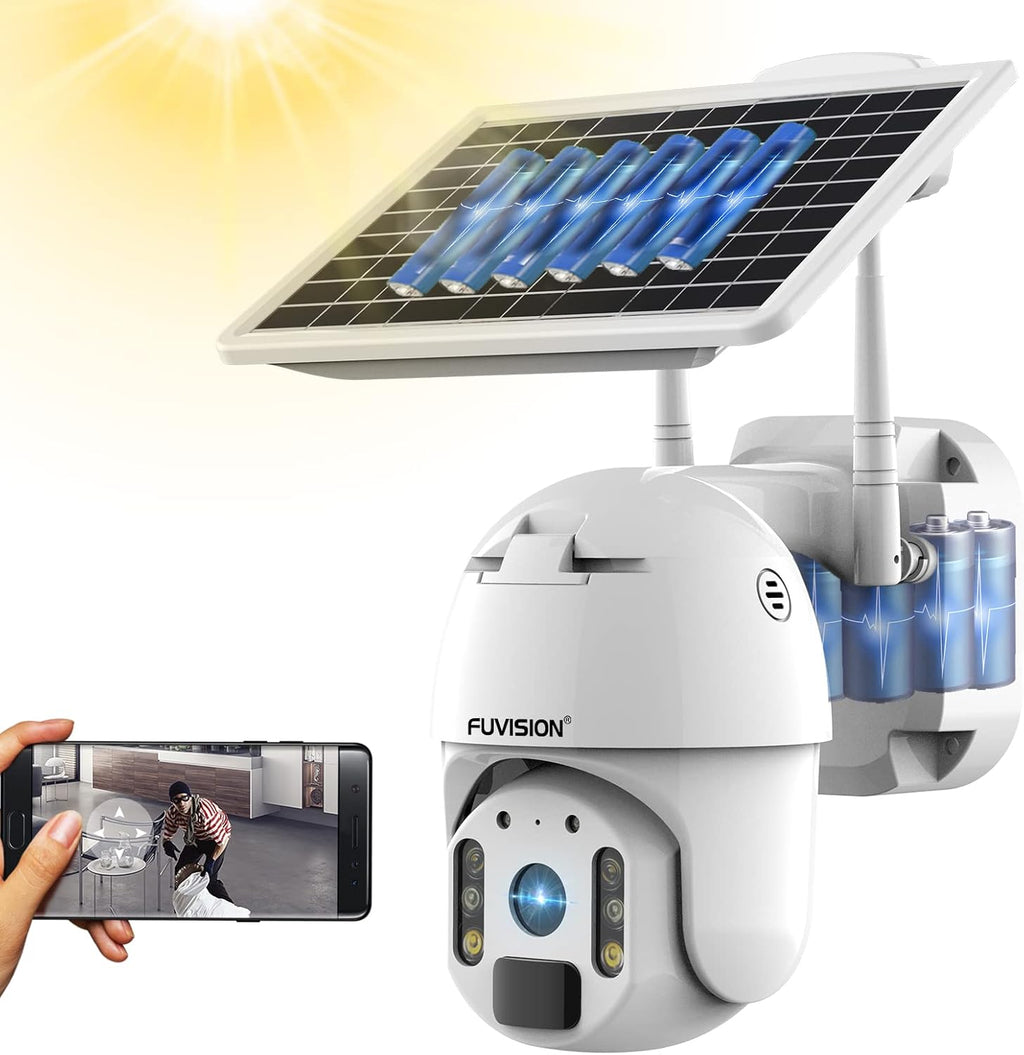 23600 Mah Solar Powered 1080P PTZ Security Camera E83617