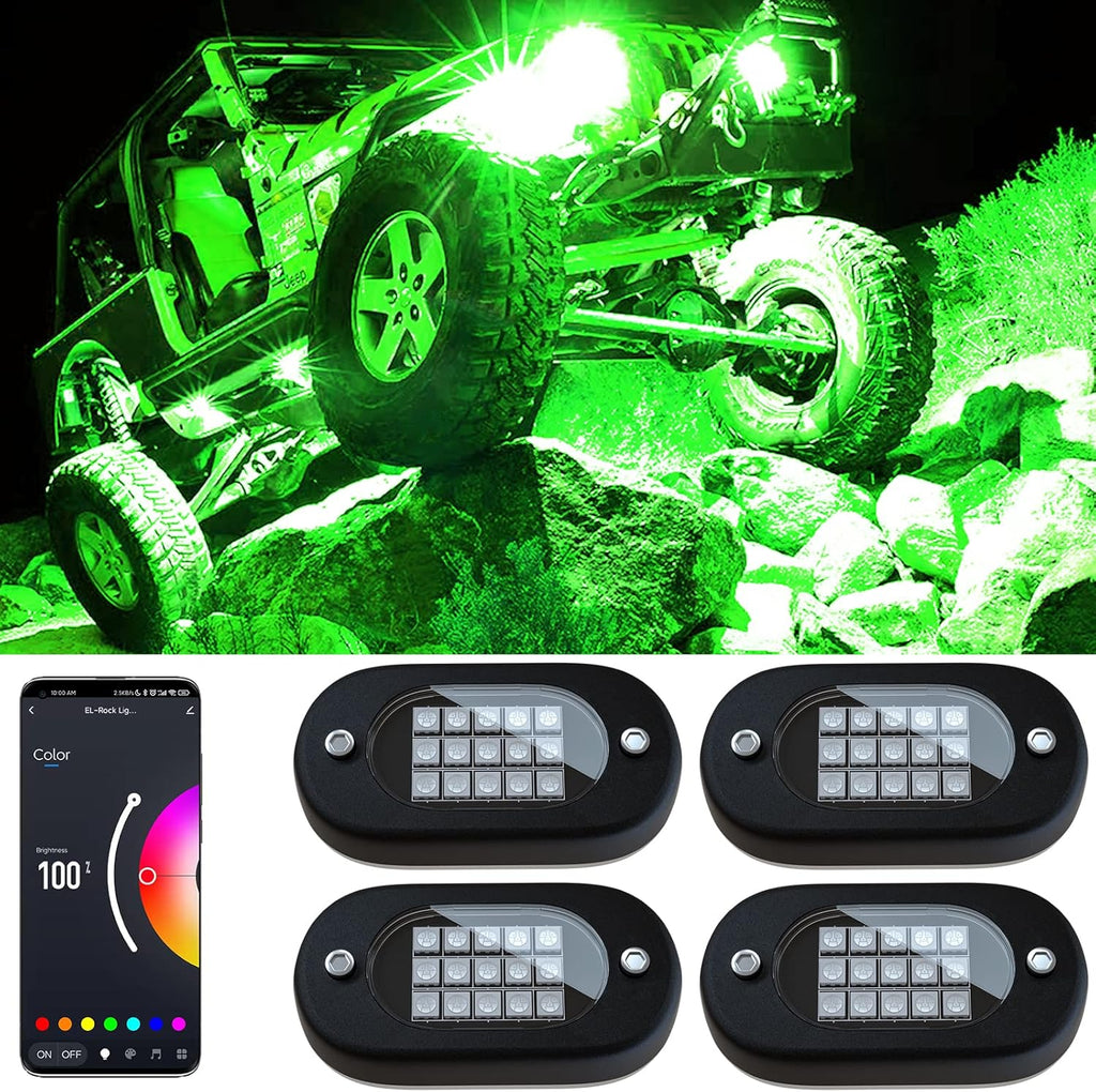 8 Pods RGB LED Rock Lights Kit, Multi Color Waterproof Underglow Kit U178524
