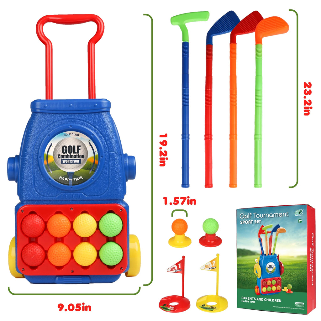 Kids Golf Set with 8 Balls, 4 Golf Sticks, 2 Practice Holes D42554