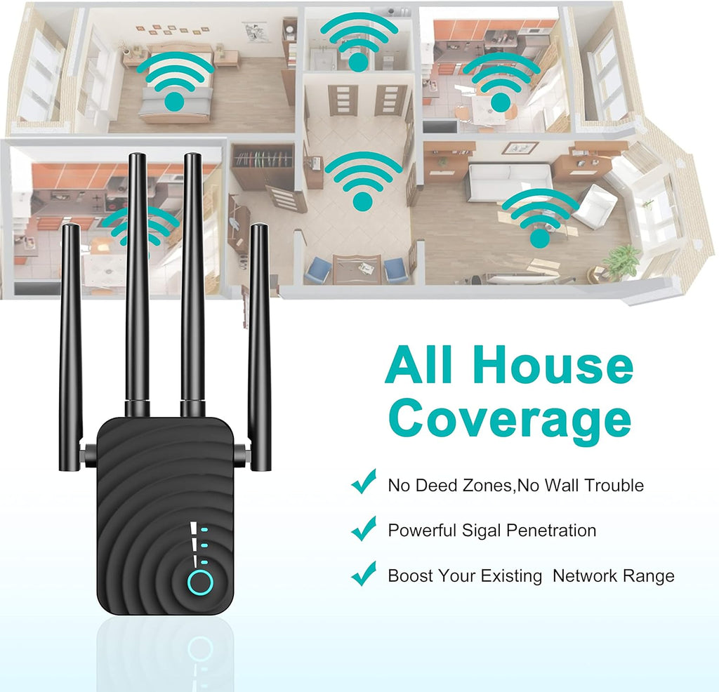 WiFi Range Extender Signal Booster, 1200Mbps Dual Band WiFi Repeater with Ethernet/LAN Port Pack of 2 T813331