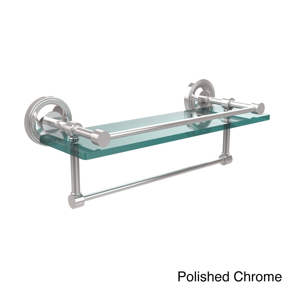 Satin Chrome Glass Shelf with Towel Bar R193878
