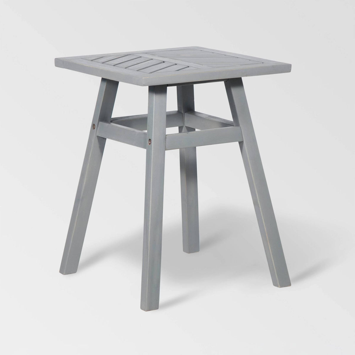 Gray Wash Chevron Slatted Patio Side Table H60486