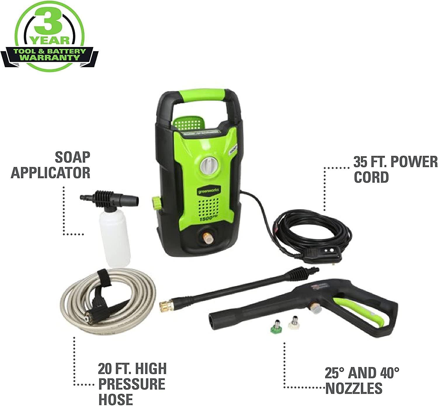 1600 PSI 1.2 GPM Pressure Washer M2613