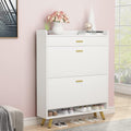 5-Tier Shoe Storage Cabinet with Drawers, White Y234050