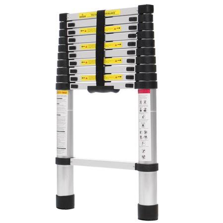 Aluminum Telescoping Ladder, Non-Slip Folding Ladder with Foot Pad C64961
