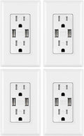 White 4.8A USB Outlet Duplex Receptacle 15 Amp, Pack of 2 H6136