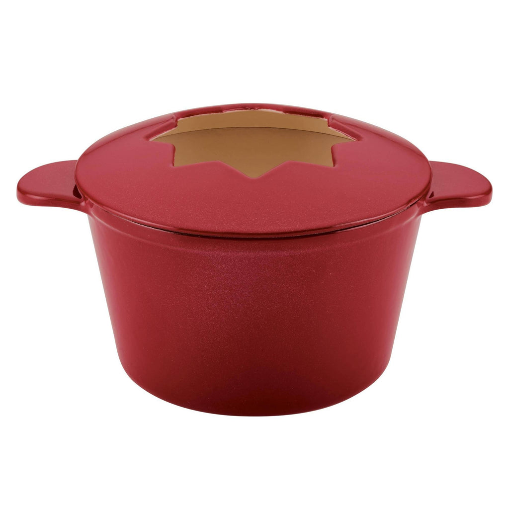 1.5-Quart Red Cast Iron Fondue Pot Set V245427
