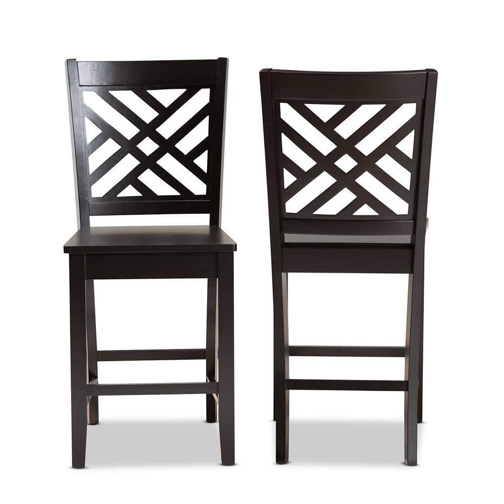 Walnut Brown 2-Piece Counter Stool Set F994347