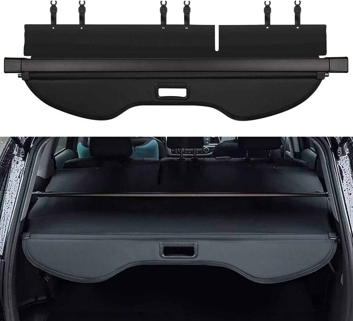 Black Retractable Rear Cargo Cover Pack of 2 T834050