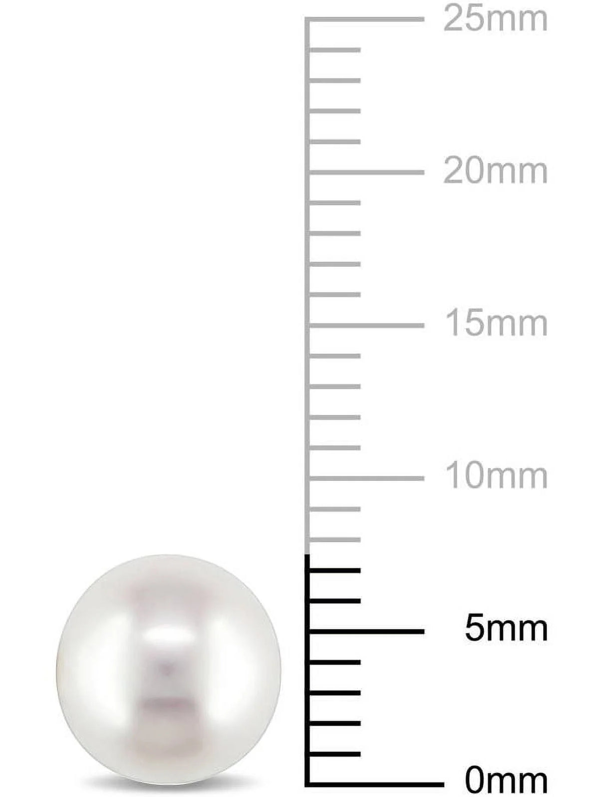 White Round Cultured Pearl 14kt Yellow Gold Stud Earrings T19487