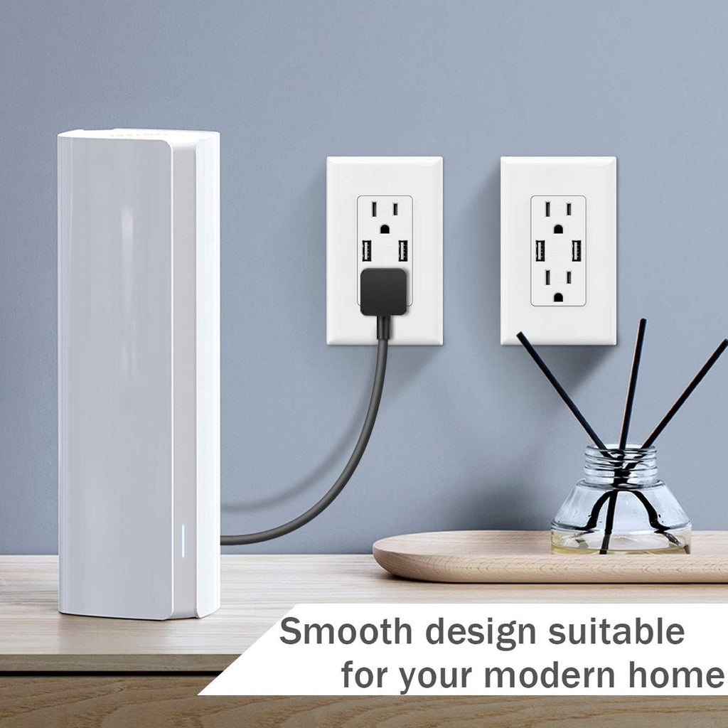 White 4.8A USB Outlet Duplex Receptacle 15 Amp, Pack of 2 H6136