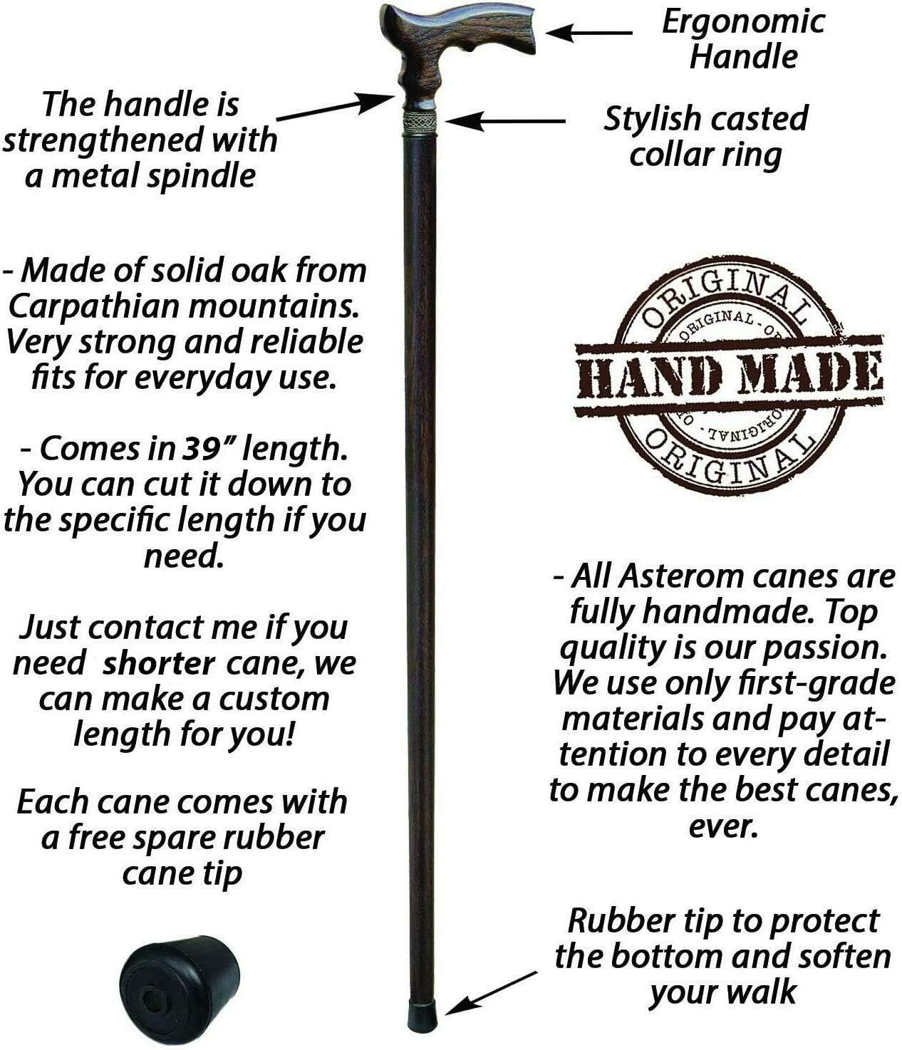 Extra Long Wooden Walking Cane 39 Inch R539