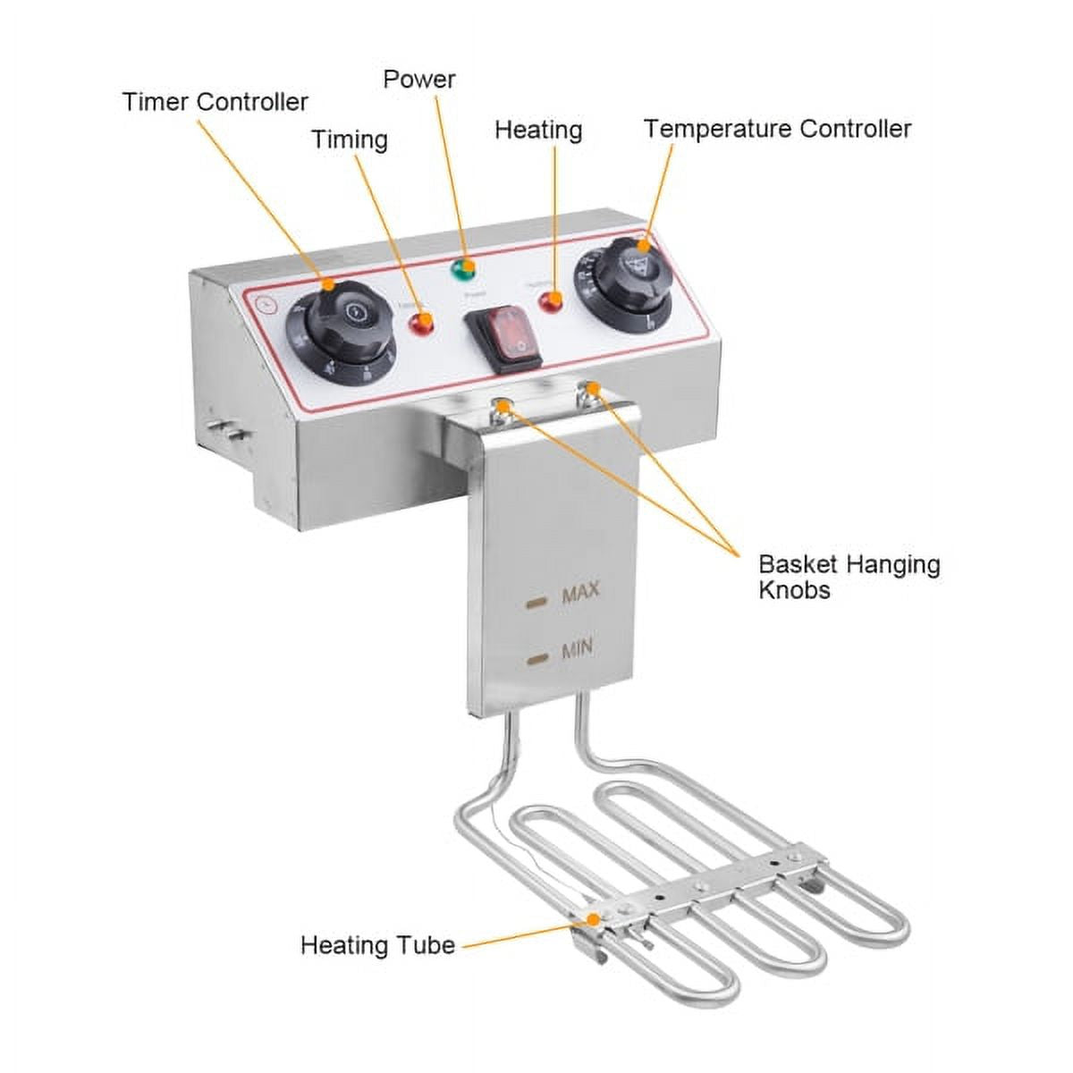 Stainless Steel Faucet Single Tank Deep Fryer 1700W G7755