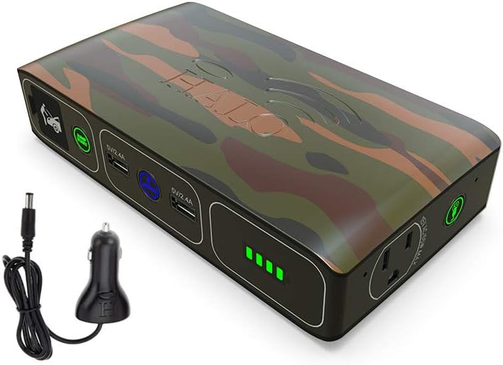 Gold Marble Car Jump Starter with AC Outlet and Car Charger B909315