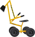 Ride On Excavator Crane Toy with Wheels, 360° Rotation Seat, Metal Digger F98734