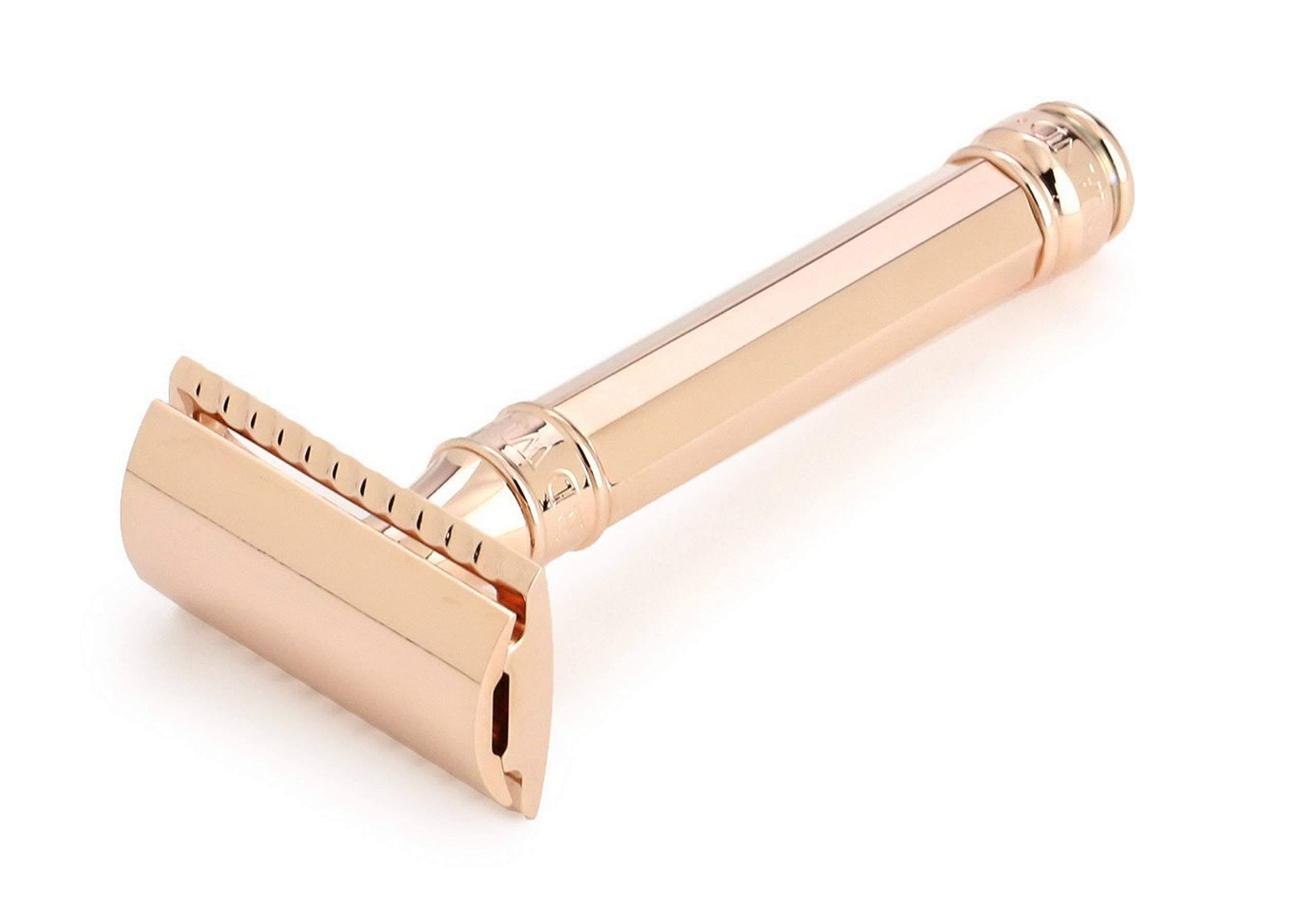 18 Carat Rose Gold Octagonal Double Edge Safety Razor G732