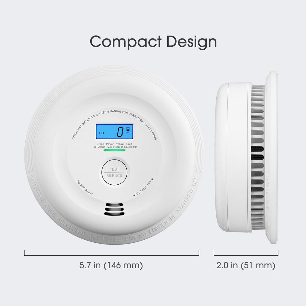 10-Year Battery Smoke and Carbon Monoxide Detector with LCD Display, Dual Sensor Alarm P468357