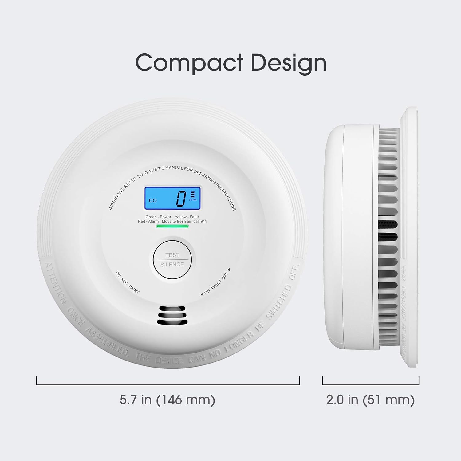10-Year Battery Smoke and Carbon Monoxide Detector with LCD Display, Dual Sensor Alarm P468357