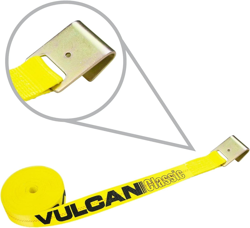 4 Pack 2 Inch x 27 Foot Yellow Winch Strap with Flat Hook D24628