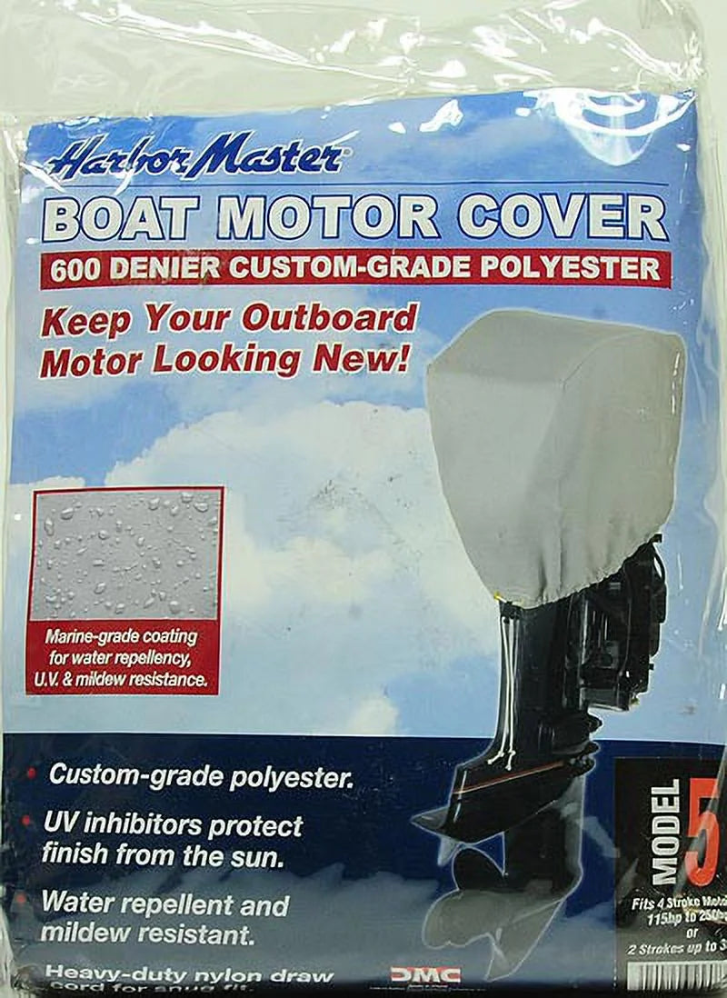 Gray 600 Denier Polyester Boat Motor Cover E632747