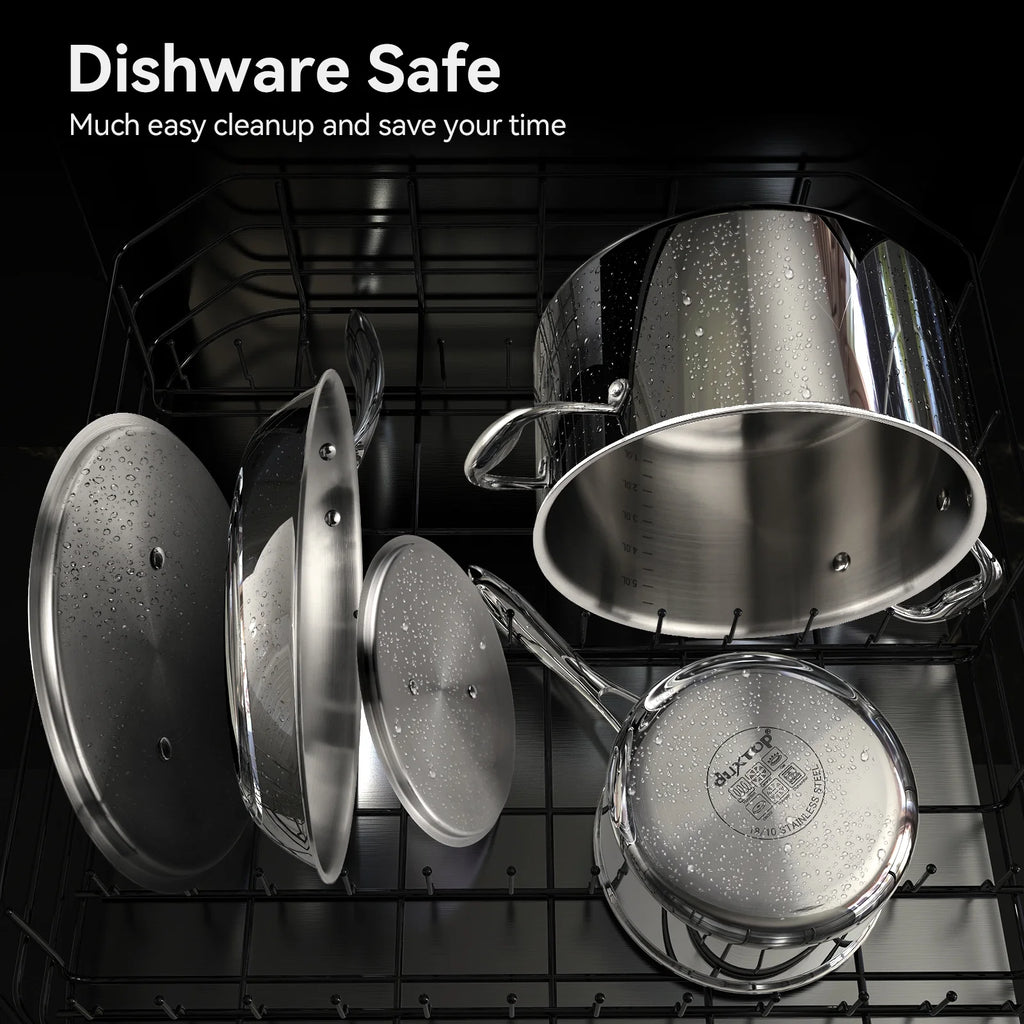 10PC Tri-Ply Stainless Steel Induction Cookware Set O4509