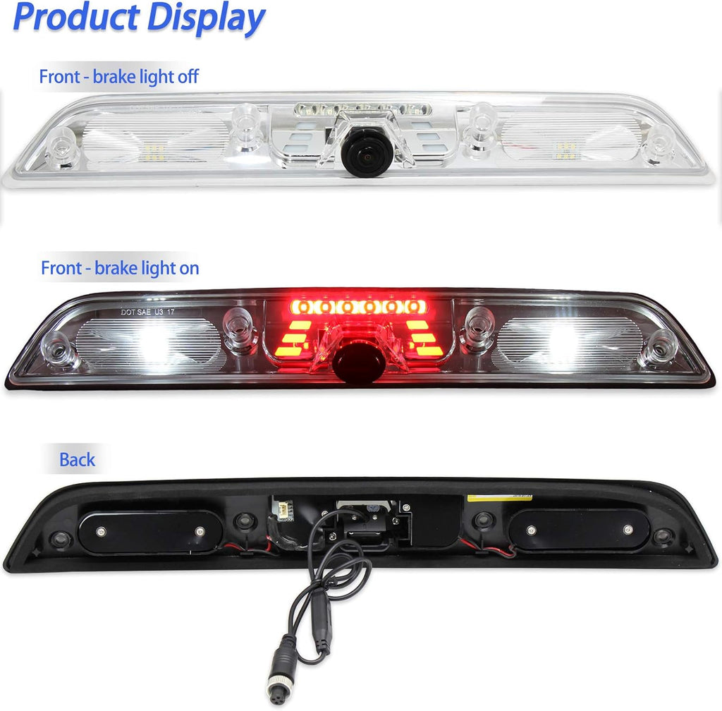 LED 3rd Brake Light Cargo Backup Camera Rear View Reverse Hitch Camera O382