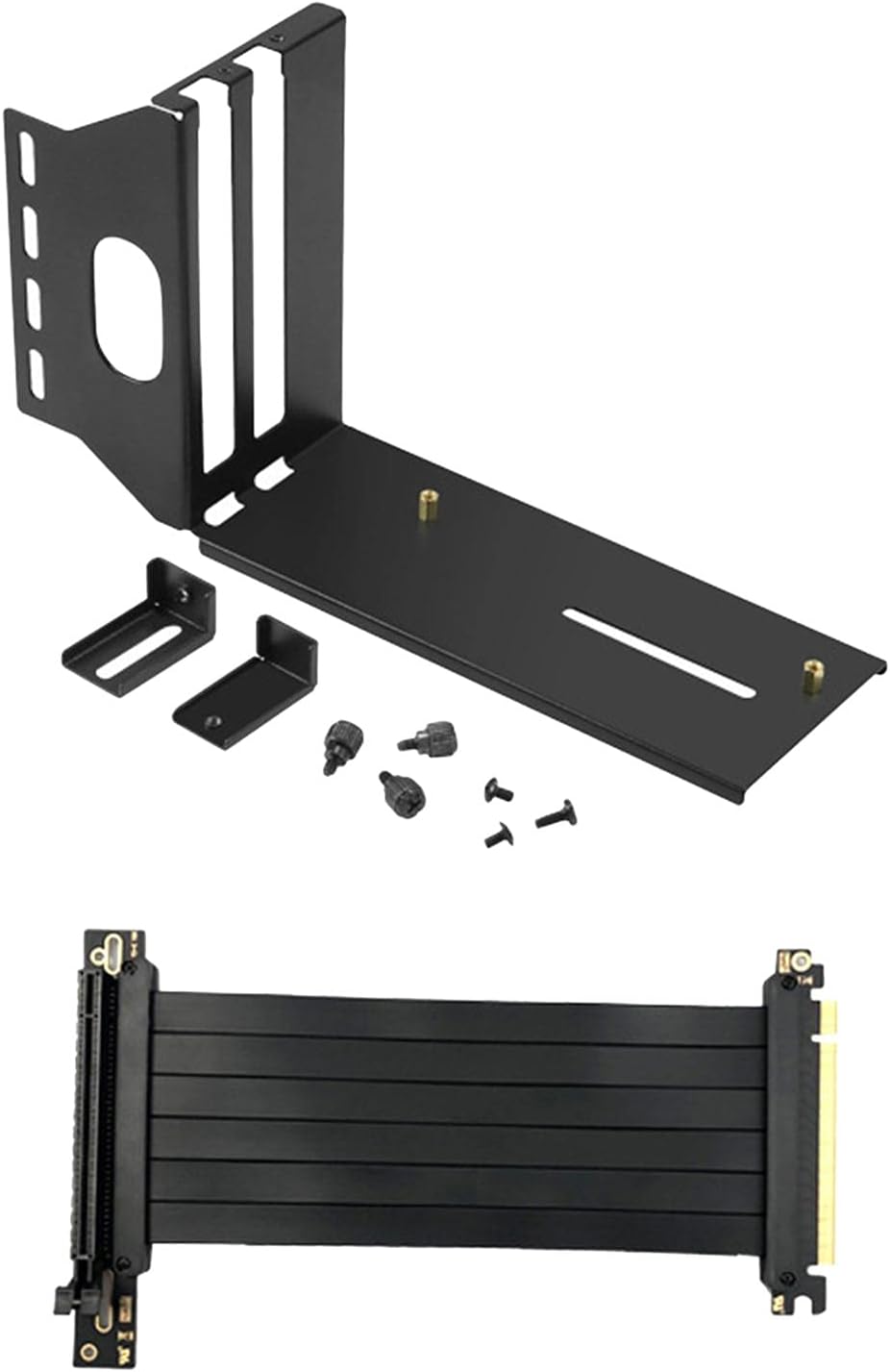 Black Vertical GPU Mount Bracket with PCI-E 3.0 x16 Extension Cable H39341