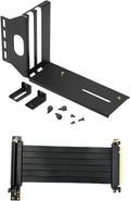 Black Vertical GPU Mount Bracket with PCI-E 3.0 x16 Extension Cable H39341