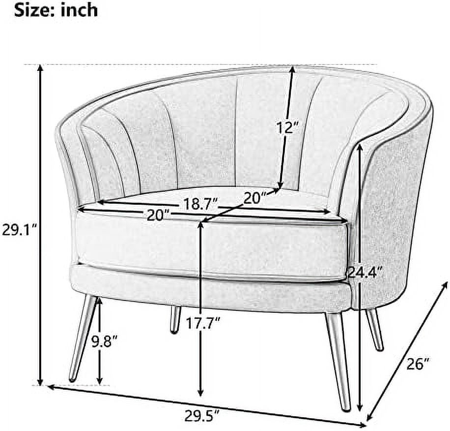 Modern Velvet Accent Barrel Chair R4785