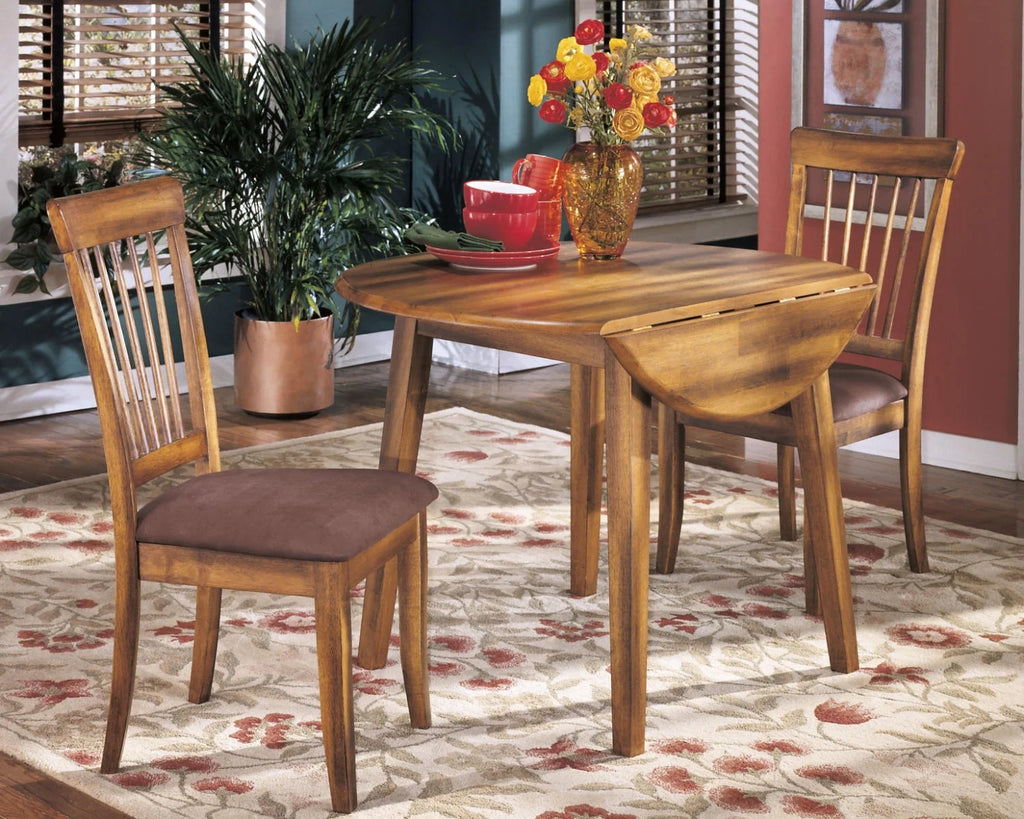 Rustic Brown Round Drop Leaf Table F61133