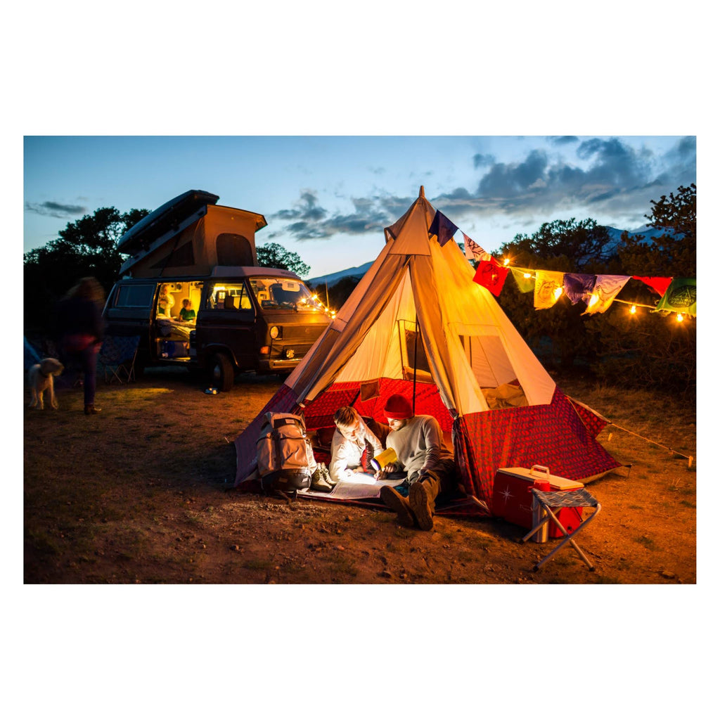Red Plaid 5 Person Camping Teepee Tent G759