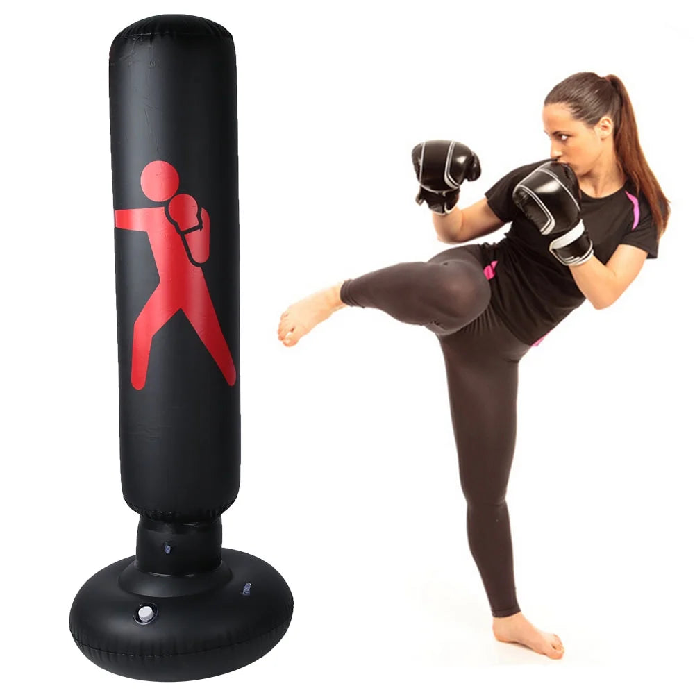 Inflatable Punching Bag for Kids, PVC 160cm (Black) F879587