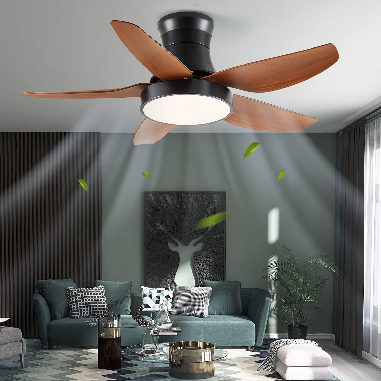 Black 52 Classical Ceiling Fan with Remote Control O6961