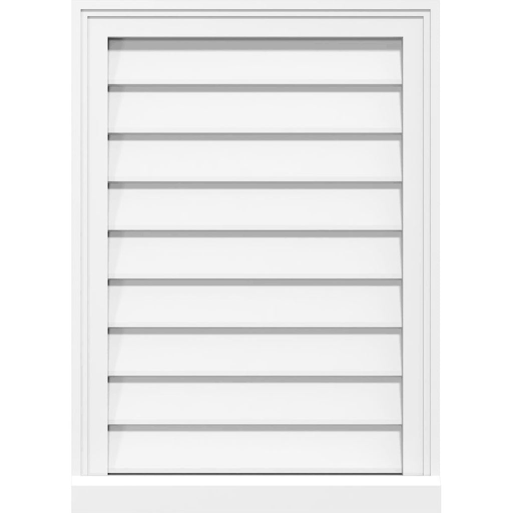 PVC Vertical Surface Mount Gable Vent with Brickmould B59916