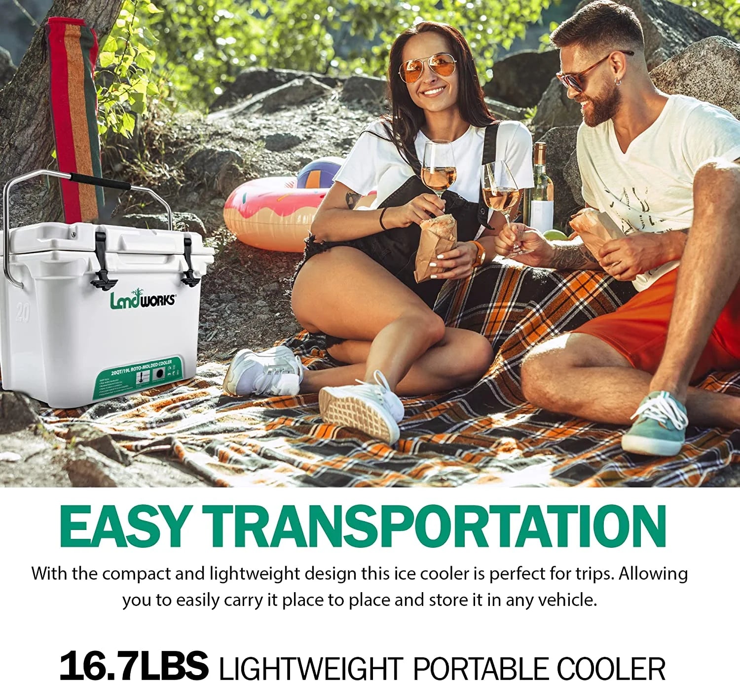 5 Gal Rotomolded Ice Cooler with Built-In Bottle Openers J31370