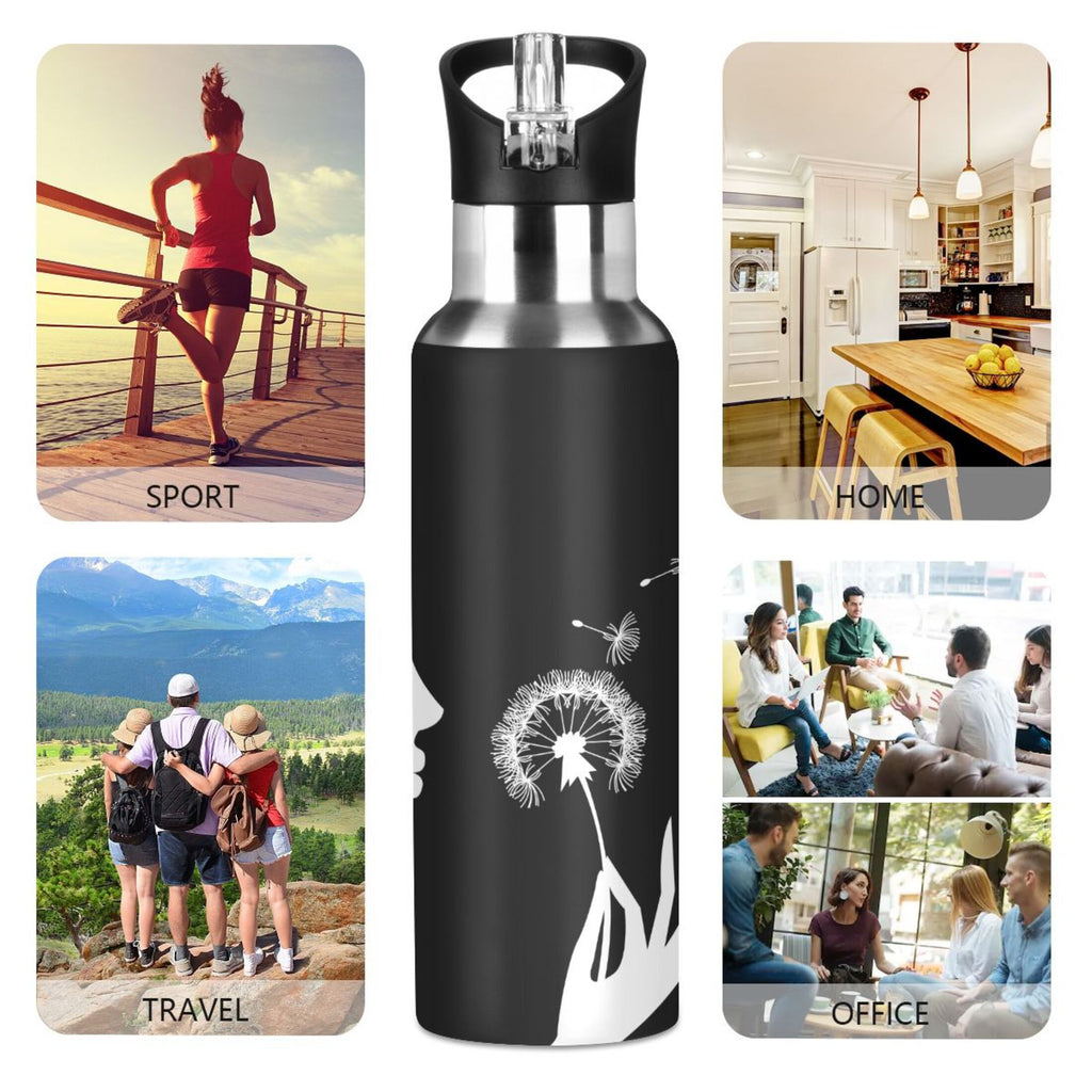 Stainless Steel Insulated Water Bottle with Straw Lid B4339