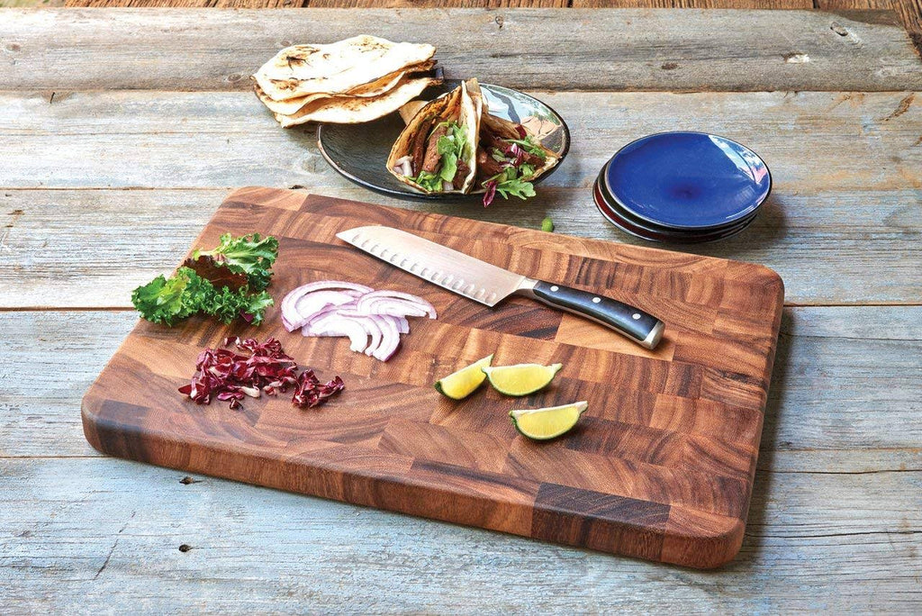 Large Acacia Wood End Grain Prep Station K98352