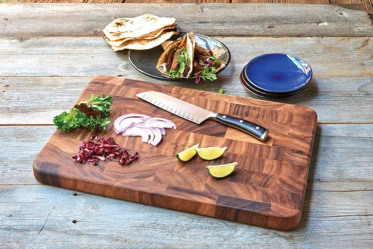 Large Acacia Wood End Grain Prep Station K98352
