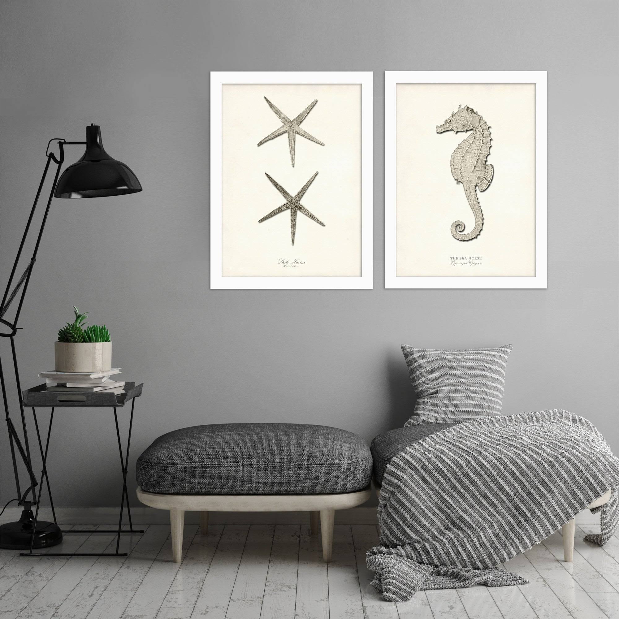 2 Piece White Framed Print Set Z230
