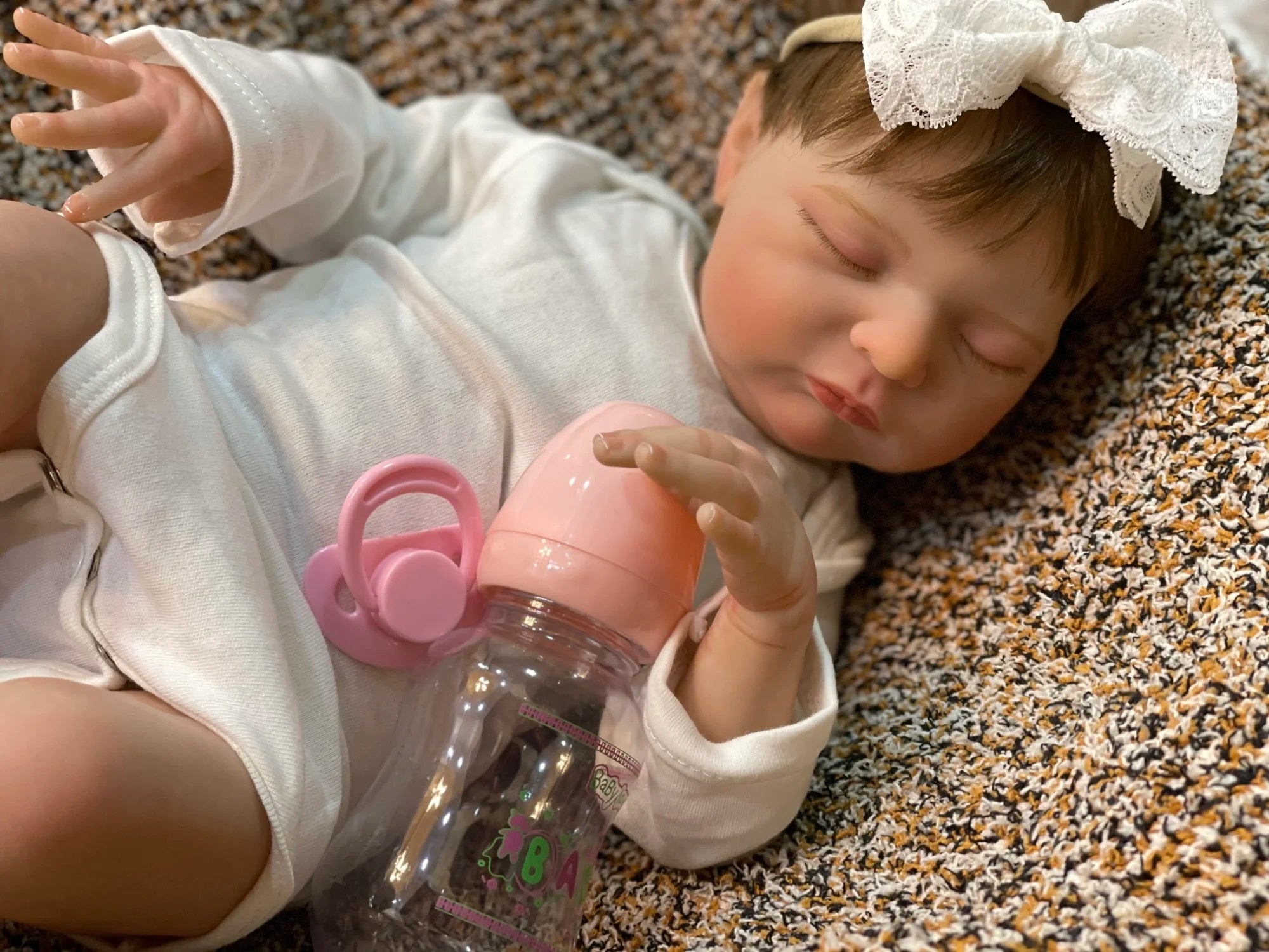 Reborn Doll With Rooted Hair Handmade Soft Touch Lifelike Real Doll B5923
