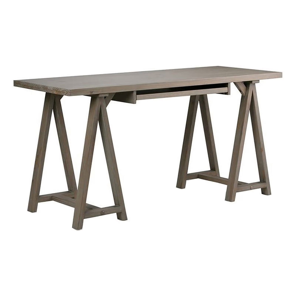 Rustic Solid Wood Computer Desk in Distressed Gray M862