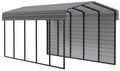 Galvanized Steel Carport Kit, 10' x 24' x 9', Charcoal U79728