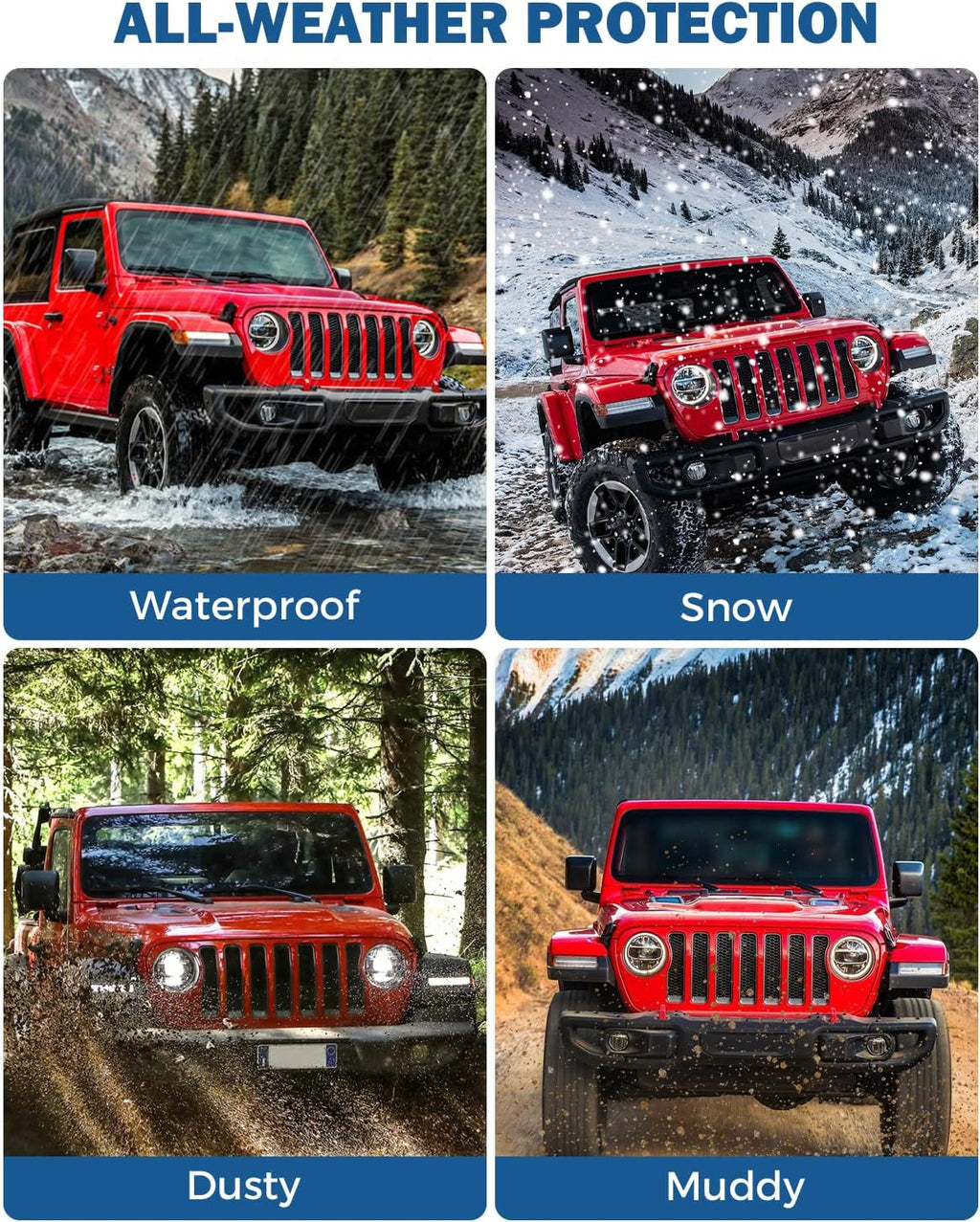 All-Weather Waterproof Trunk Mat Cargo Liner for Wrangler JL 4XE 2021 2022 4 Door H46695