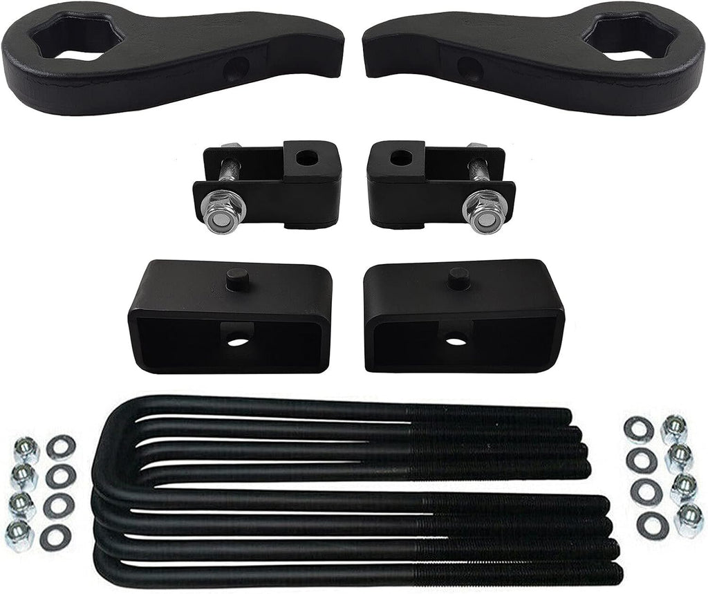 Adjustable Front Lift Forged Steel Torsion Keys & 2.5 Rear Lift Kit with Shock Extenders 4WD 8-Lug Z728