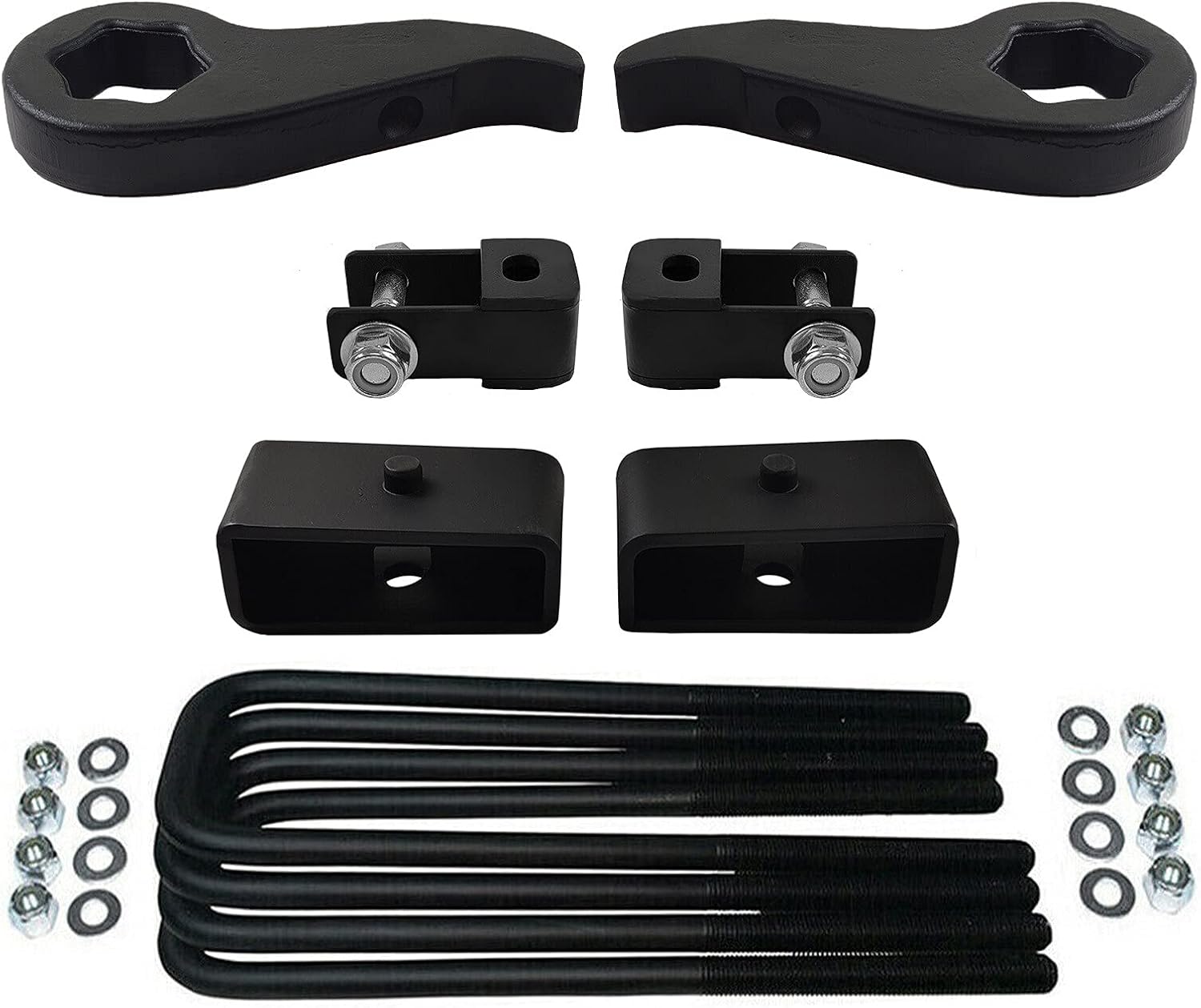 Adjustable Front Lift Forged Steel Torsion Keys & 2.5 Rear Lift Kit with Shock Extenders 4WD 8-Lug Z728