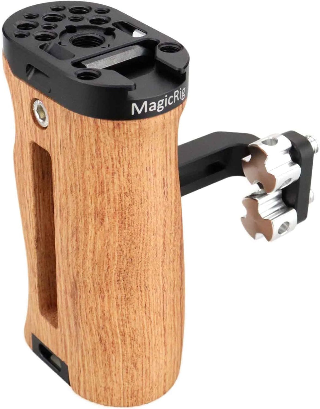 Adjustable Wooden Handle Grip with Cold Shoe Mount S6698